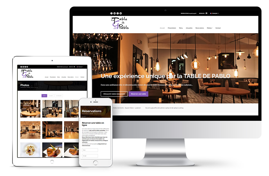 Création d'un site internet pour restaurant en Luberon