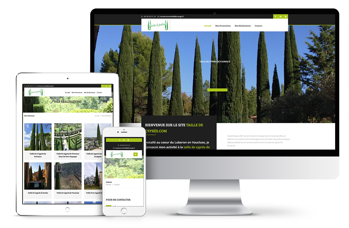 Création d'un site internet vitrine pour entretien de parcs et jardins en Luberon